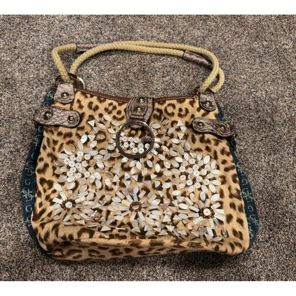 Vintage Guess Seashell Bag Hobo - Picture 1 of 8